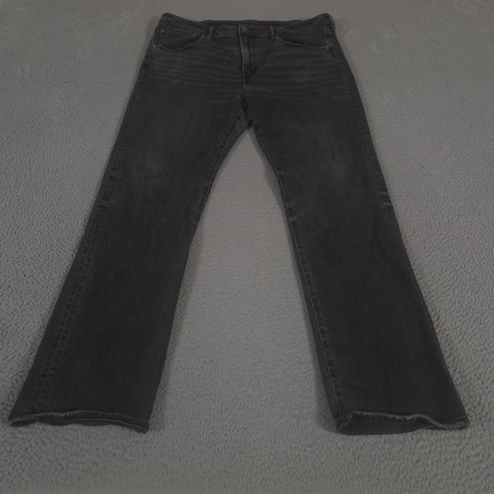 American Eagle Jeans Mens 38x34 Black Relaxed Straight Flex Stretch Denim Pants